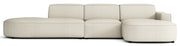 Modulares Ecksofa Sallmo L-förmig, rechtsseitig, cremefarben, hydrophobes Chenille