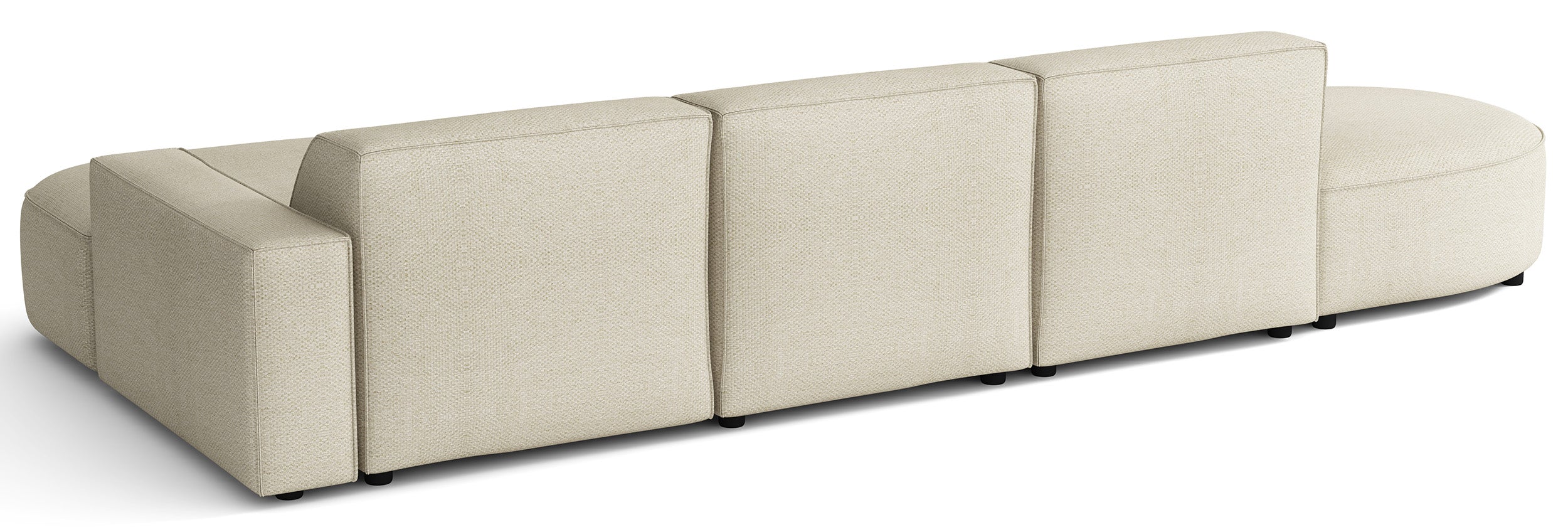 Modulares Ecksofa Sallmo L-förmig, rechtsseitig, cremefarben, hydrophobes Chenille