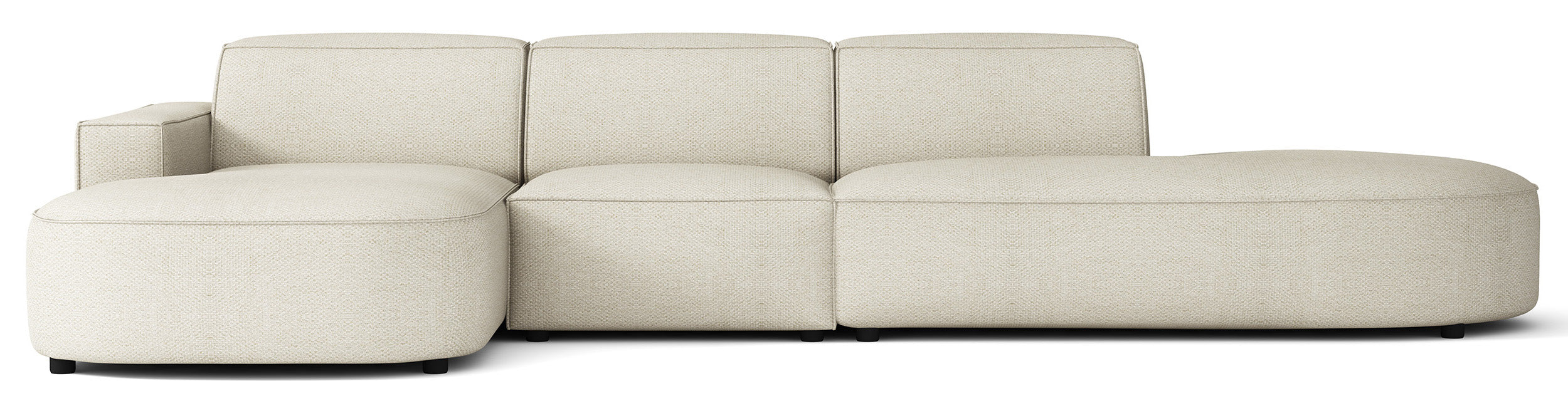 Modulare Eckcouch Sallmo L-förmig linksseitig, cremefarben, hydrophobes Chenille