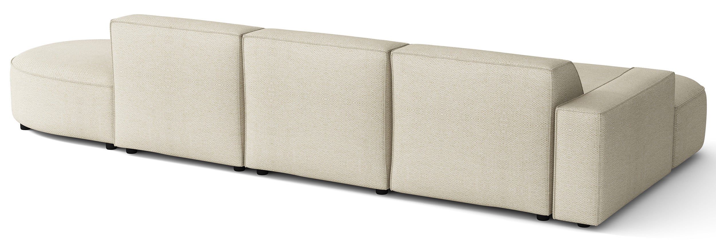 Modulare Eckcouch Sallmo L-förmig linksseitig, cremefarben, hydrophobes Chenille