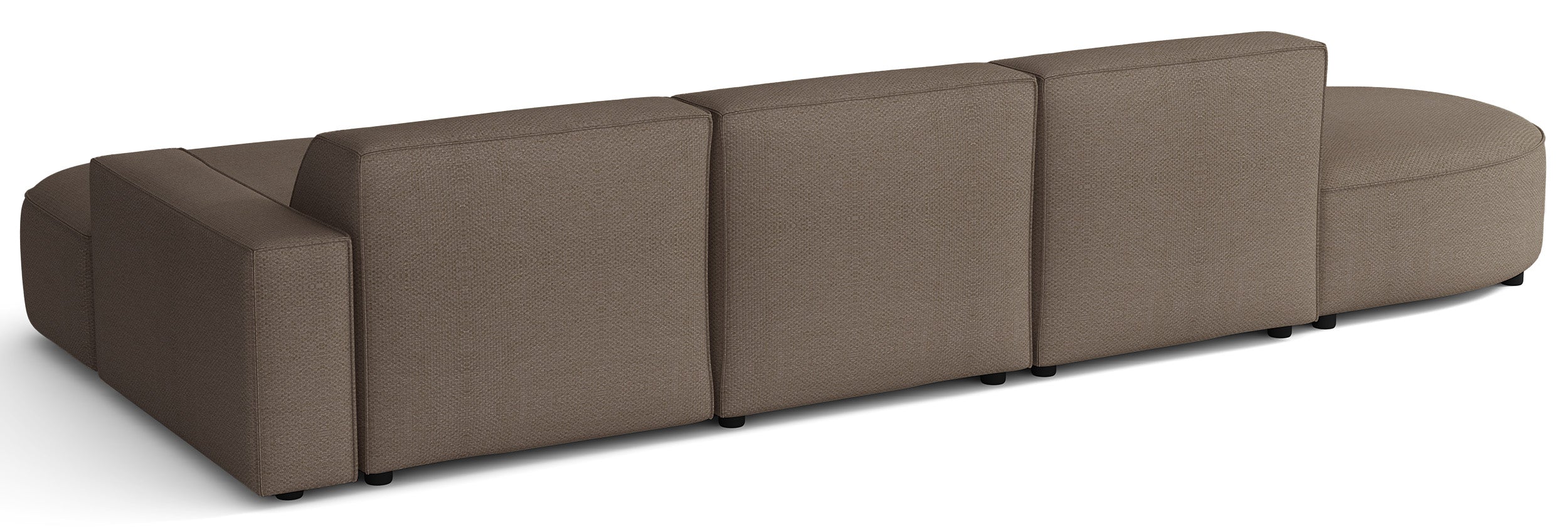 Modulares Ecksofa Sallmo L-förmig, rechtsseitig, hellbraun, hydrophober Chenille-Stoff