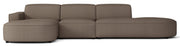 Modulares Ecksofa Sallmo L-förmig linksseitig hellbraun, hydrophobes Chenille