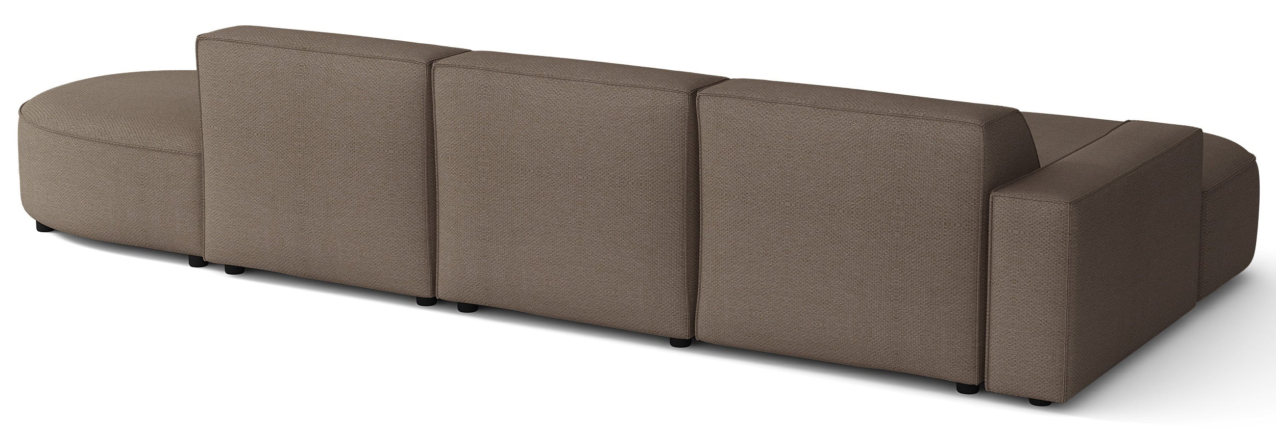 Modulares Ecksofa Sallmo L-förmig linksseitig hellbraun, hydrophobes Chenille