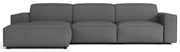 Modulares Ecksofa Sellmo, L-förmig, linksseitig, dunkelgrauer hydrophober Chenillestoff