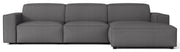 Modulares Ecksofa Sellmo, L-förmig, rechtsseitig, dunkelgrauer hydrophober Chenillestoff