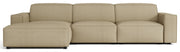 Modulares Ecksofa Sellmo, L-förmig, linksseitig, dunkelbeige, hydrophobes Chenille