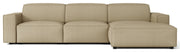 Modulares Ecksofa Sellmo, L-förmig, rechtsseitig, dunkelbeige, hydrophobes Chenille