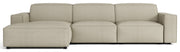 Modulares Ecksofa Sellmo L-förmig linksseitig, grau-beige, hydrophober Chenille
