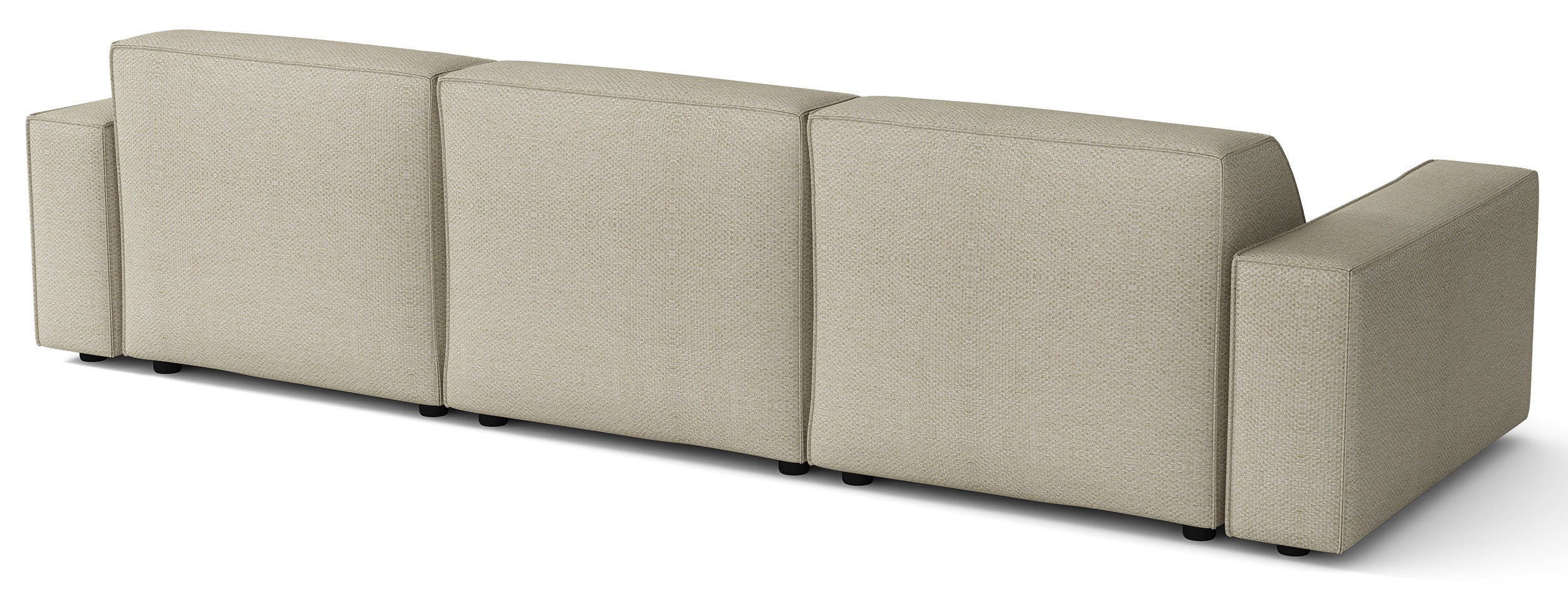 Modulares Ecksofa Sellmo, L-förmig, rechtsseitig, grau-beige, hydrophobes Chenille