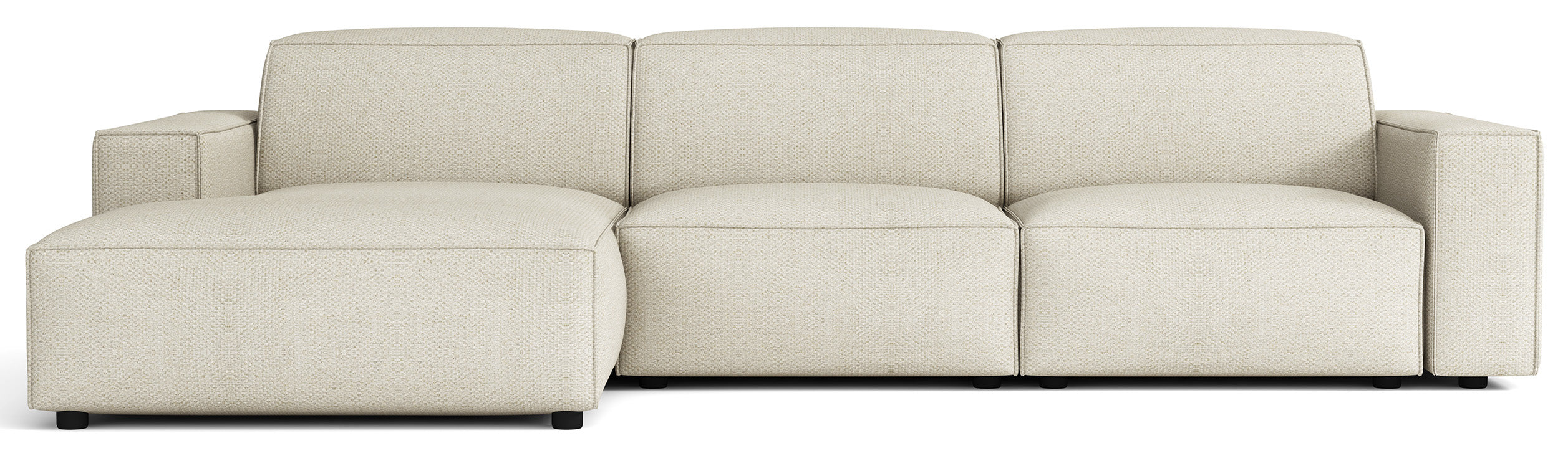Modulare Eckcouch Sellmo L-förmig linksseitig cremefarben, hydrophober Chenille