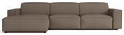 Modulares Ecksofa Sellmo, L-förmig, linksseitig, hellbrauner hydrophober Chenille-Stoff