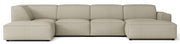 Großes, linksseitiges U-förmiges Modul-Ecksofa Sellmo mit Hocker, grau-beige, hydrofober Chenille-Stoff