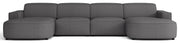 Modulares Ecksofa Sallmo U-förmig universell dunkelgrauer hydrophober Chenillestoff