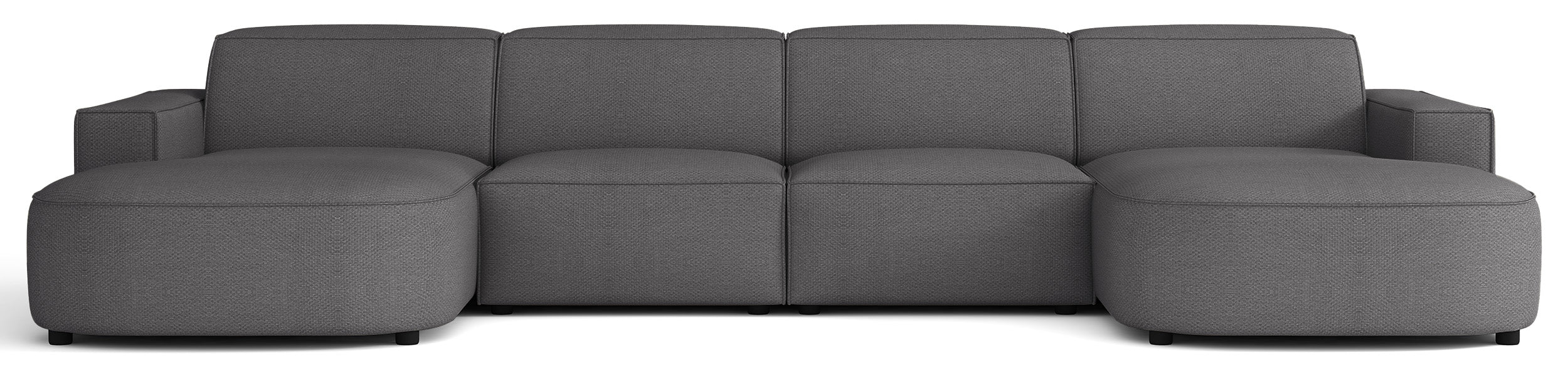 Modulares Ecksofa Sallmo U-förmig universell dunkelgrauer hydrophober Chenillestoff