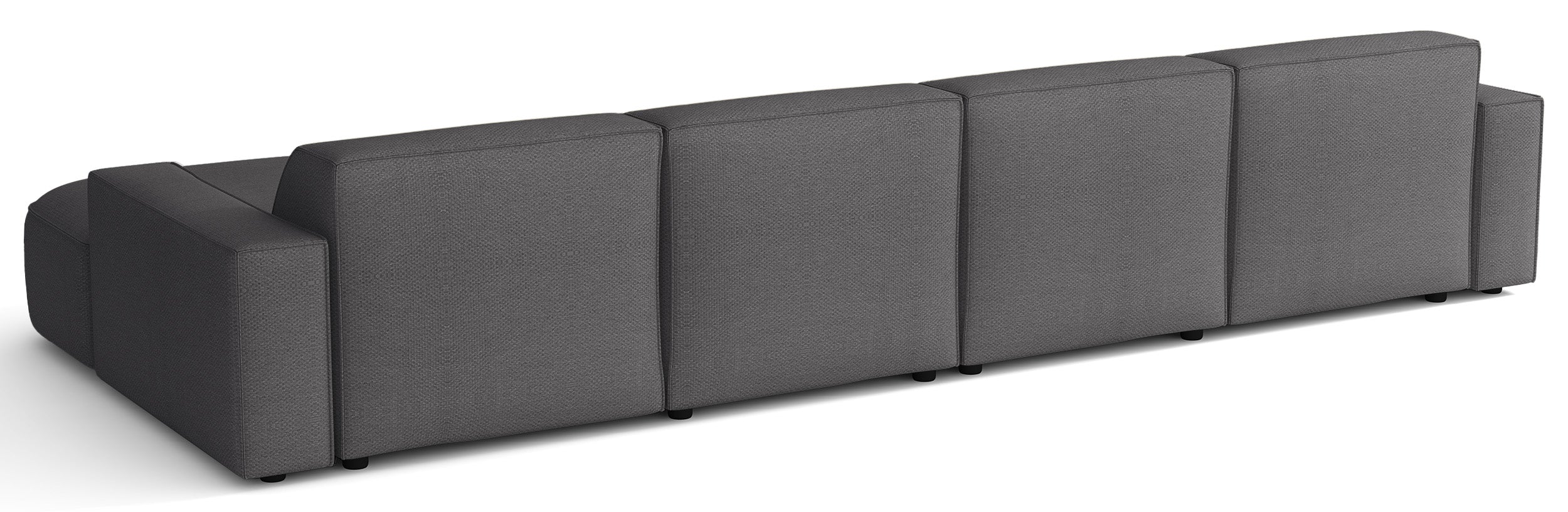 Modulares Ecksofa Sallmo U-förmig universell dunkelgrauer hydrophober Chenillestoff