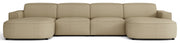 Modulares Ecksofa Sallmo U-förmig universal, dunkelbeige, hydrophober Chenillestoff