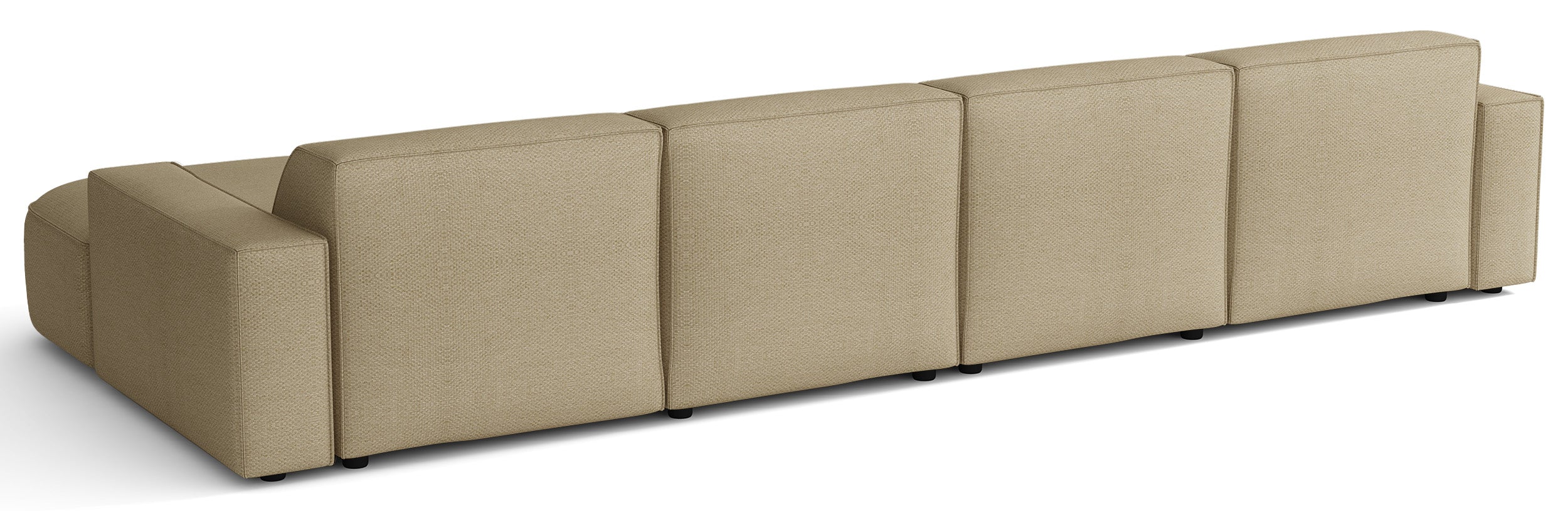 Modulares Ecksofa Sallmo U-förmig universal, dunkelbeige, hydrophober Chenillestoff
