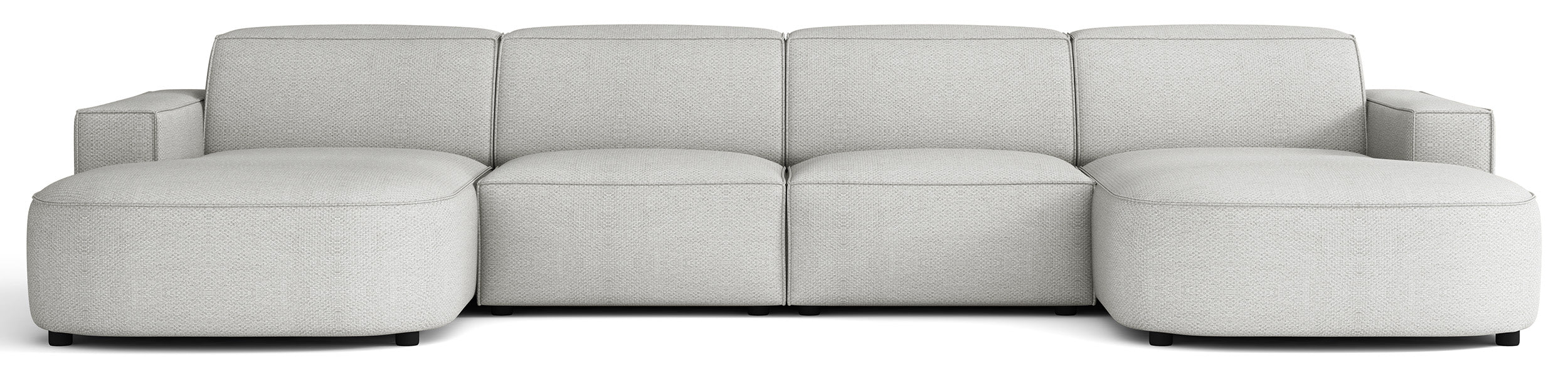Modulares Ecksofa Sallmo U-förmig universell hellgrauer hydrophober Chenille