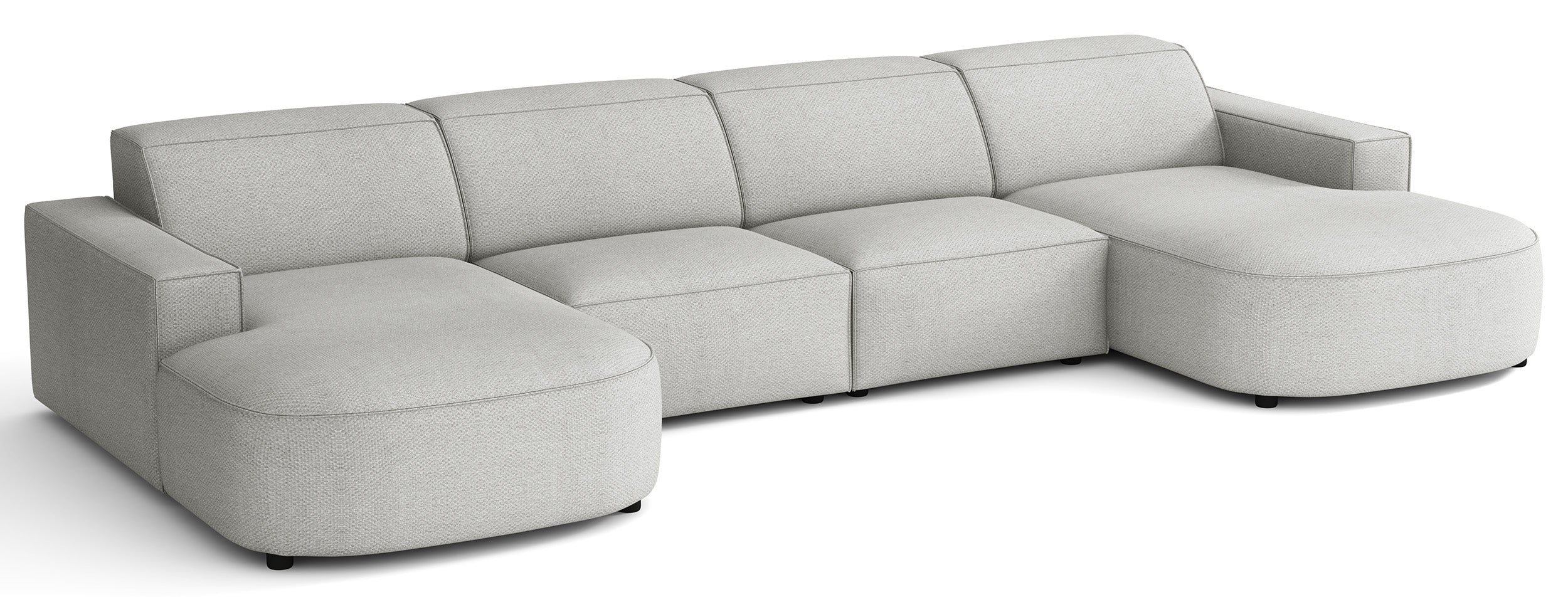 Modulares Ecksofa Sallmo U-förmig universell hellgrauer hydrophober Chenille