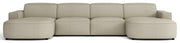 Modulares Ecksofa Sallmo U-förmig universell in grau-beigem hydrophobem Chenillestoff