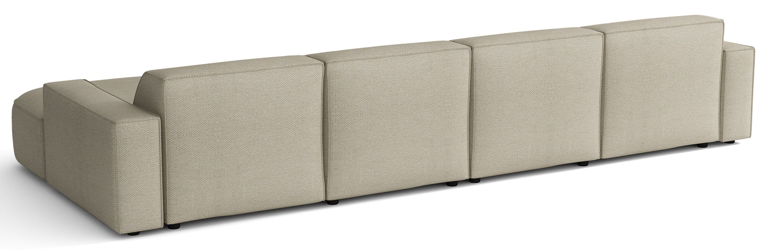 Modulares Ecksofa Sallmo U-förmig universell in grau-beigem hydrophobem Chenillestoff