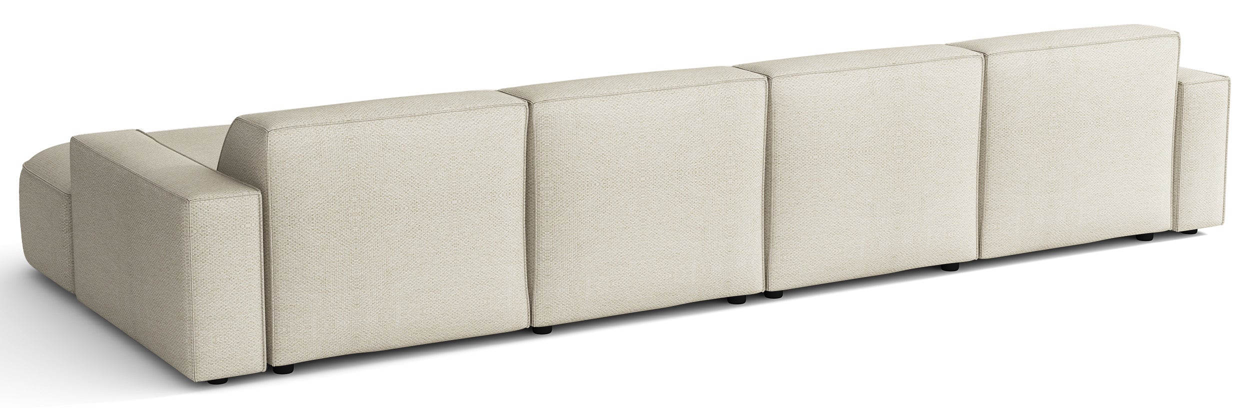Modulares Ecksofa Sallmo U-förmig universell cremefarben, hydrophober Chenillestoff