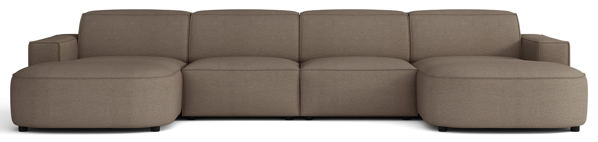 Modulares Ecksofa Sallmo U-förmig universell hellbraun hydrophobes Chenille