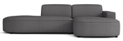 Modulares Ecksofa Sallmo L-förmig klein, rechtsseitig, dunkelgrauer hydrophober Chenillestoff
