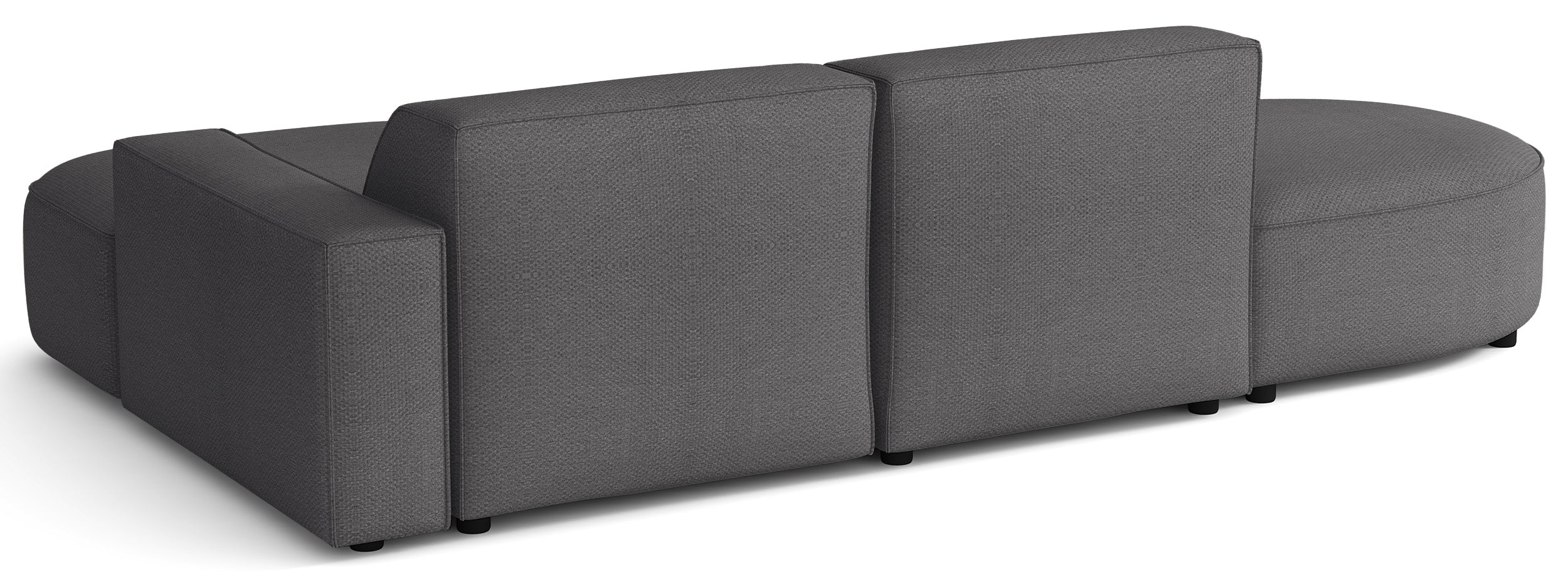 Modulares Ecksofa Sallmo L-förmig klein, rechtsseitig, dunkelgrauer hydrophober Chenillestoff