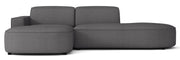 Modulares Ecksofa Sallmo L-förmig klein, linksseitig, dunkelgrauer hydrophober Chenille-Stoff