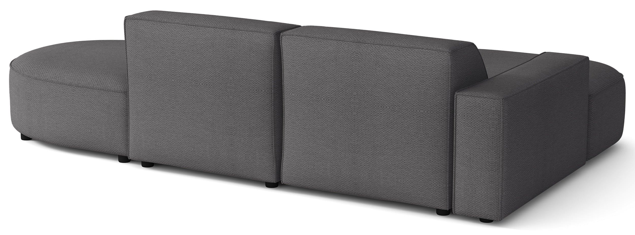 Modulares Ecksofa Sallmo L-förmig klein, linksseitig, dunkelgrauer hydrophober Chenille-Stoff