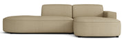 Modulares Ecksofa Sallmo, kleines L-förmiges, rechtsseitiges Modell, dunkelbeige, hydrophober Chenille-Stoff