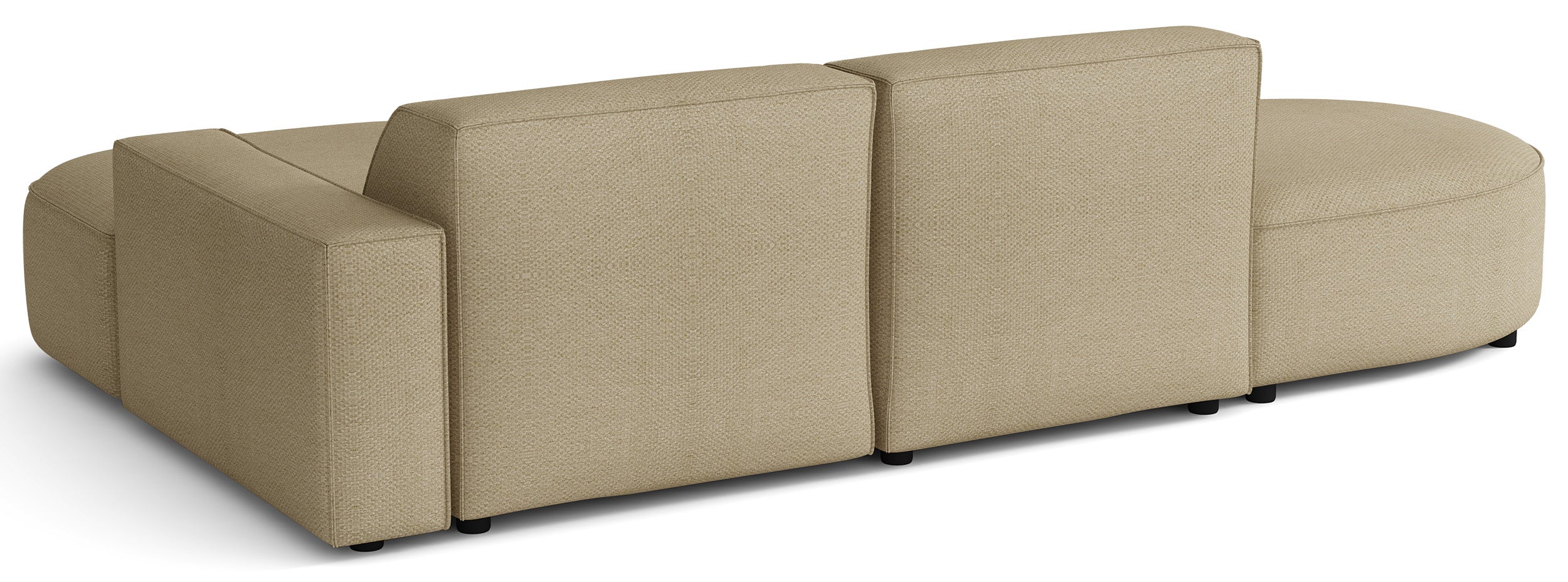 Modulares Ecksofa Sallmo, kleines L-förmiges, rechtsseitiges Modell, dunkelbeige, hydrophober Chenille-Stoff