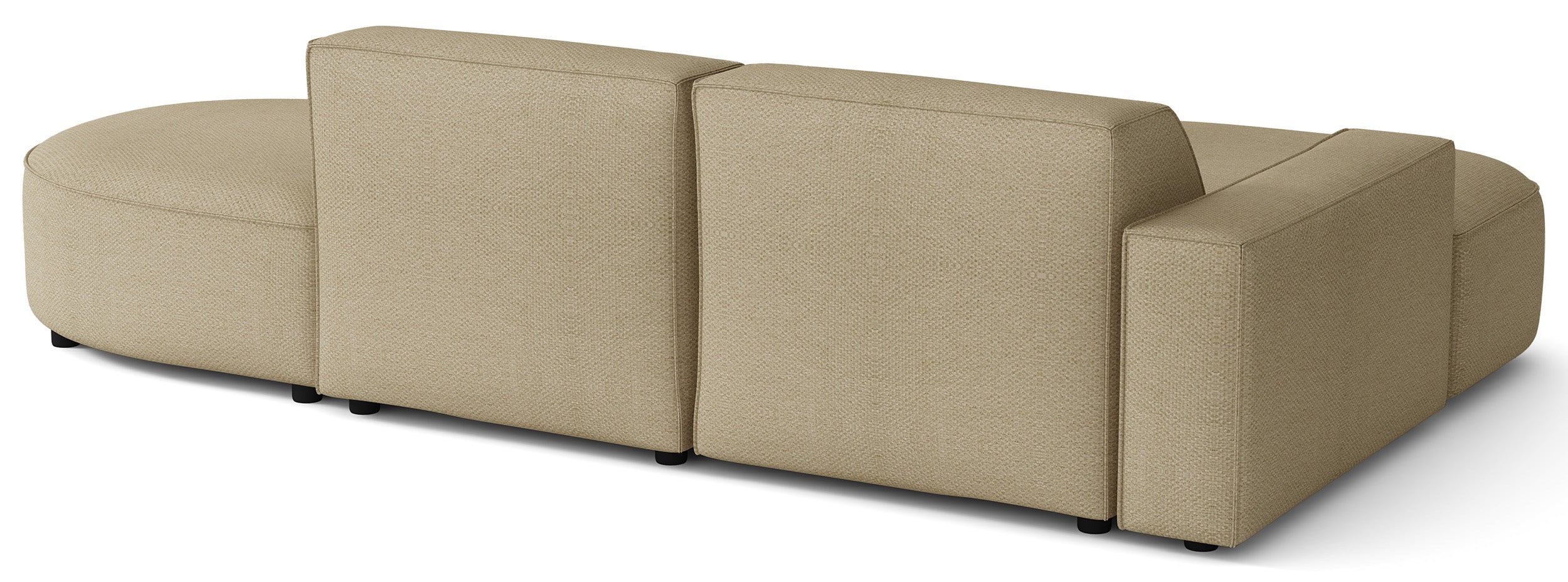 Modulares Ecksofa Sallmo L-förmig klein, linksseitig, dunkelbeige, hydrophobes Chenille