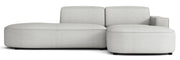 Modulares Ecksofa Sallmo, kleine L-Form, rechtsseitig, hellgrauer hydrophober Chenillestoff