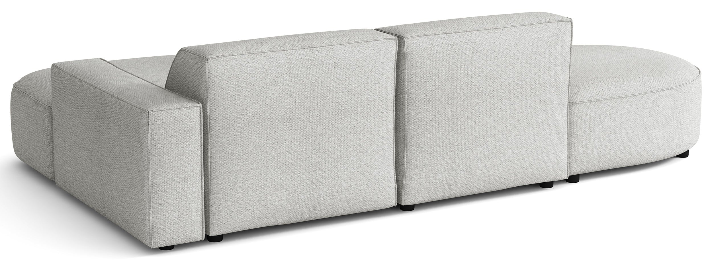 Modulares Ecksofa Sallmo, kleine L-Form, rechtsseitig, hellgrauer hydrophober Chenillestoff