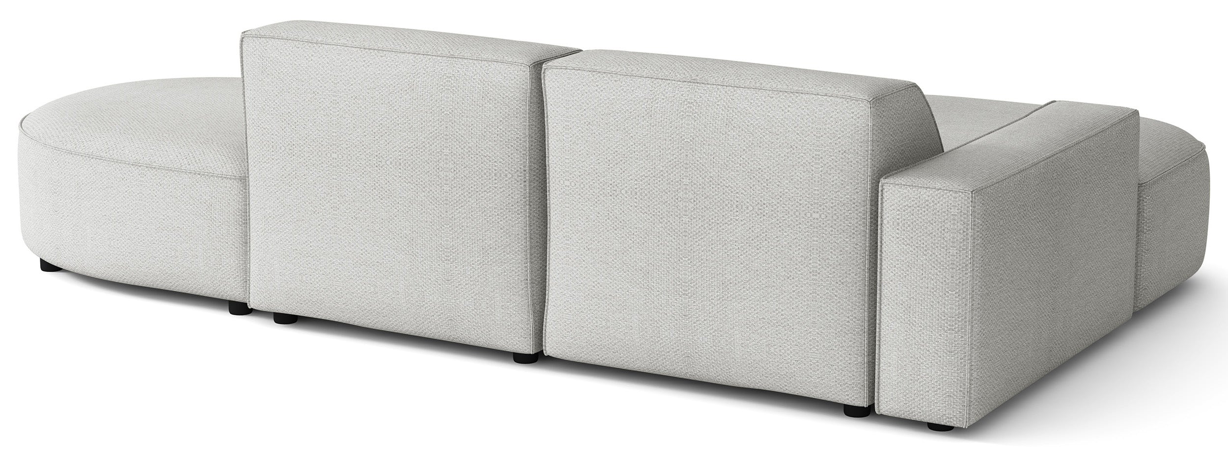 Modulares Ecksofa Sallmo, kleines L-förmiges Modell, linksseitig, hellgrauer hydrophober Chenille-Stoff