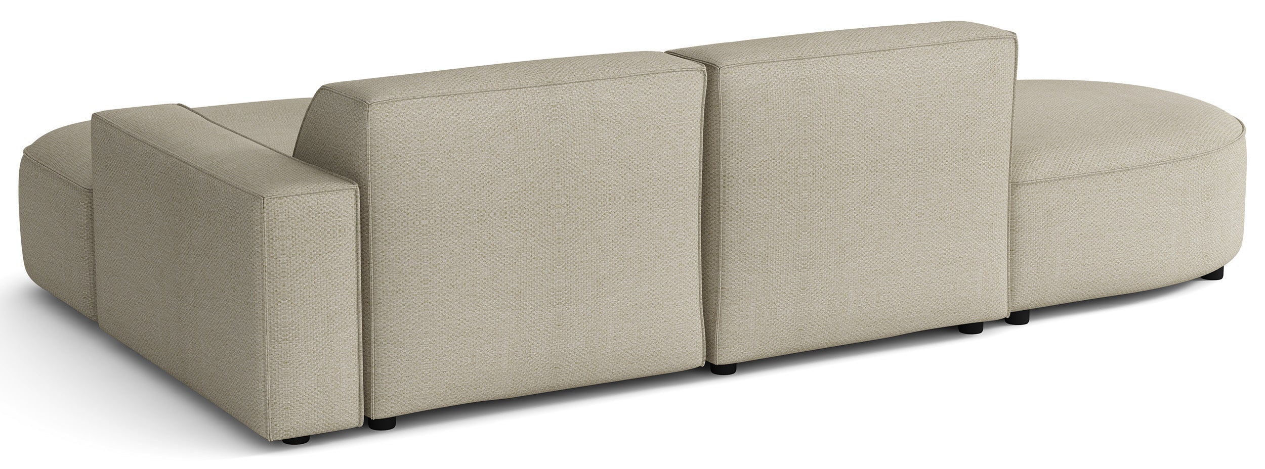 Modulares Ecksofa Sallmo, kleines L-förmiges, rechtsseitiges Modell, graubeige, hydrophobes Chenille