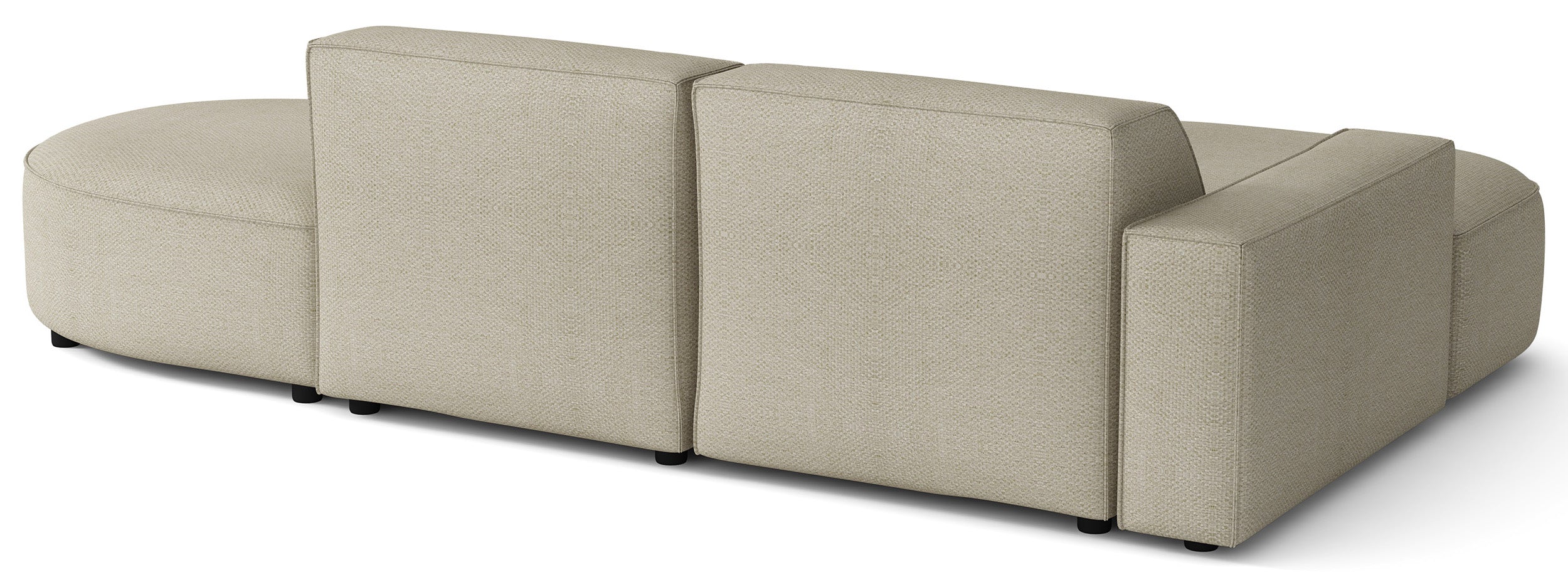 Modulare Eckcouch Sallmo, kleines L-förmiges Modell, linksseitig, grau-beige, hydrophober Chenille-Stoff