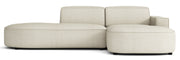 Modulares Ecksofa Sallmo, kleines L-förmiges, rechtsseitiges Modell, cremefarben, hydrophober Chenille-Stoff