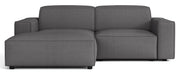 Modulares Ecksofa Sellmo L-förmig klein, linksseitig, dunkelgrauer hydrophober Chenillestoff