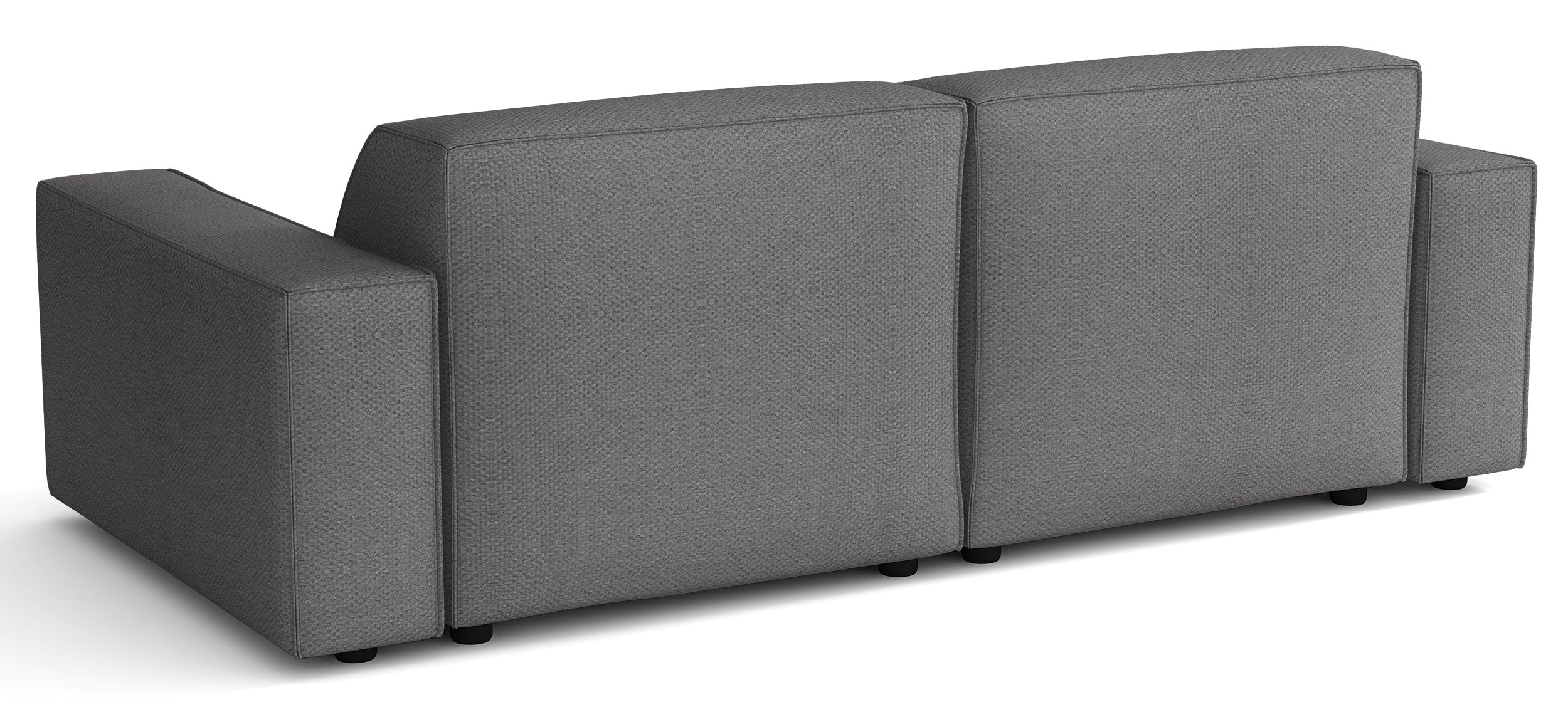 Modulares Ecksofa Sellmo L-förmig klein, linksseitig, dunkelgrauer hydrophober Chenillestoff