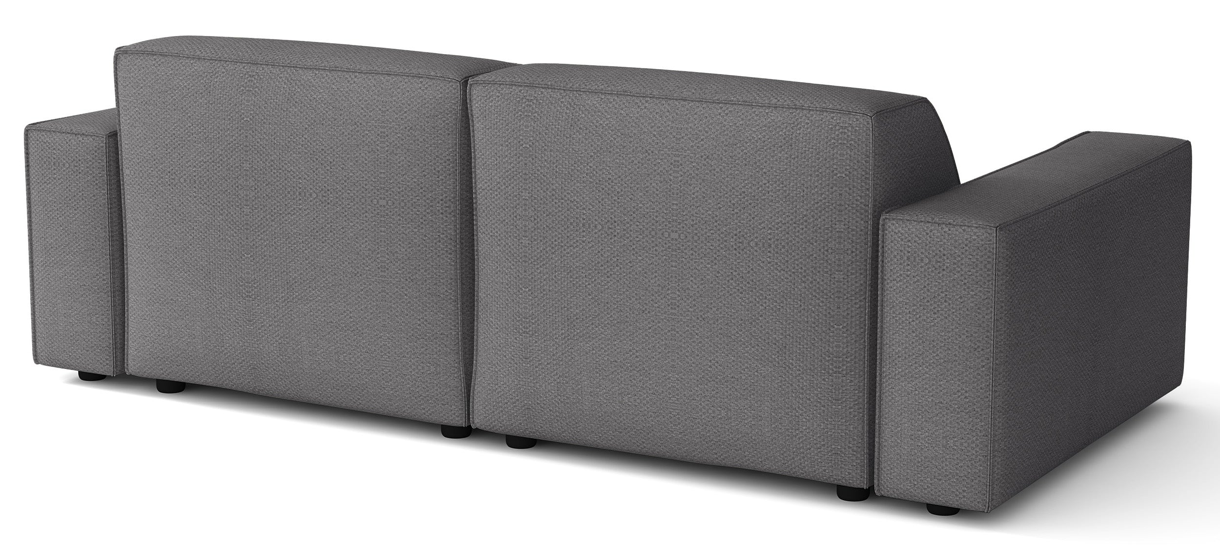 Modulares Ecksofa Sellmo L-förmig klein, rechtsseitig, dunkelgrauer hydrophober Chenillestoff