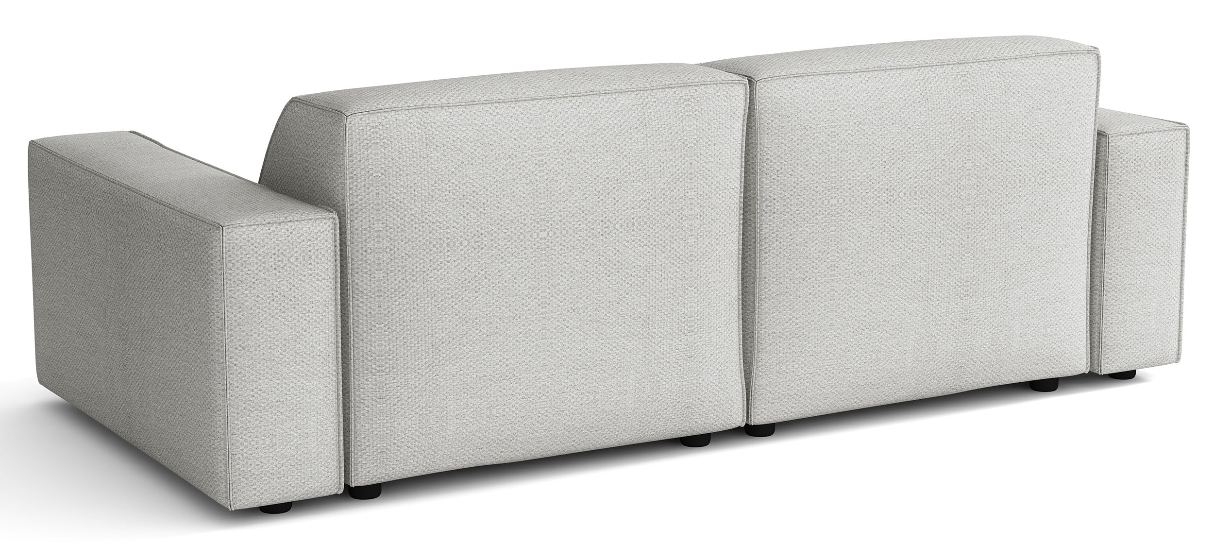 Modulares Ecksofa Sellmo, kleines L-förmiges, linksseitiges, hellgraues, hydrophobes Chenille