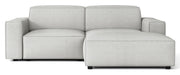 Modulares Ecksofa Sellmo, kleines L-förmiges, rechtsseitiges, hellgraues, hydrophobes Chenille