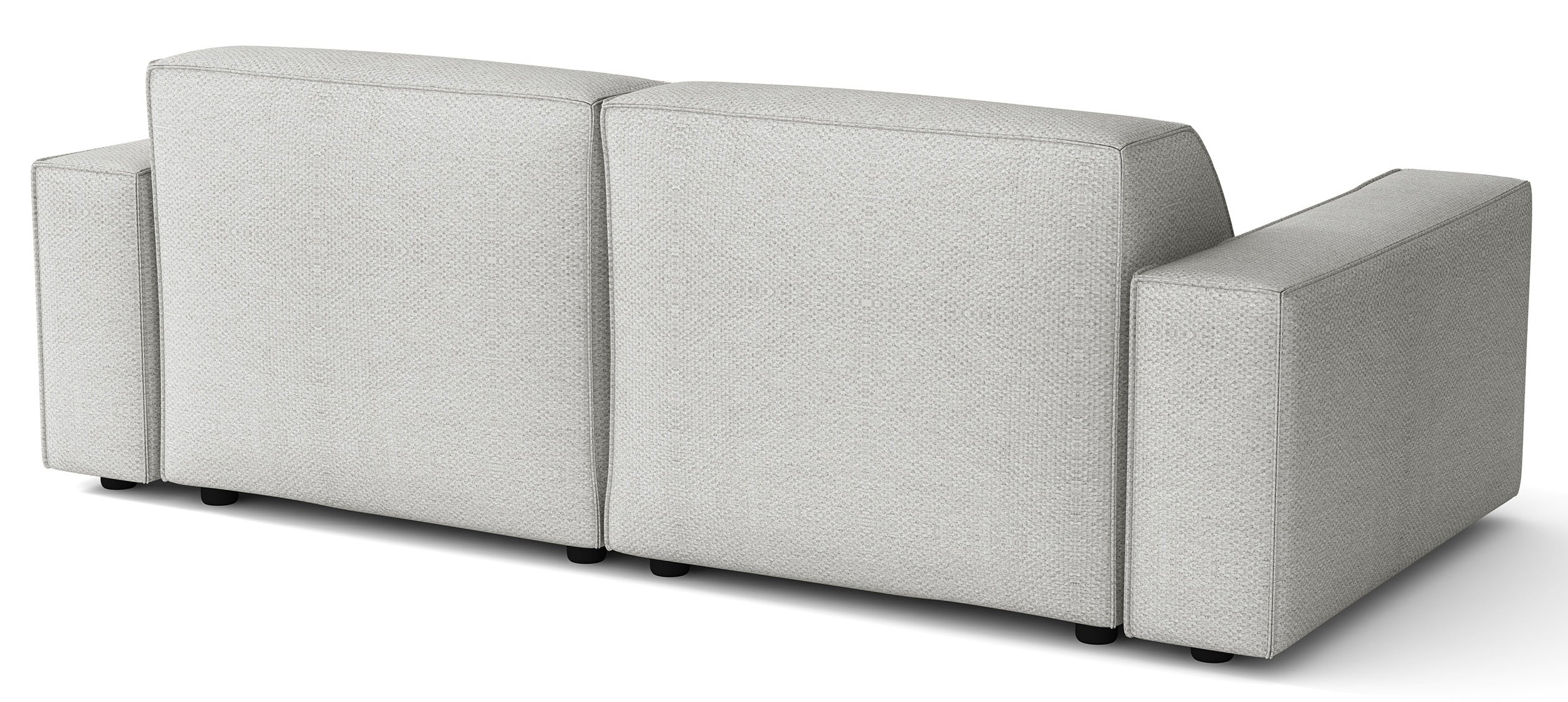 Modulares Ecksofa Sellmo, kleines L-förmiges, rechtsseitiges, hellgraues, hydrophobes Chenille