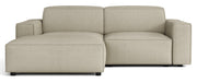 Modulare Eckcouch Sellmo L-förmig klein linksseitig, grau-beige, hydrophobes Chenille