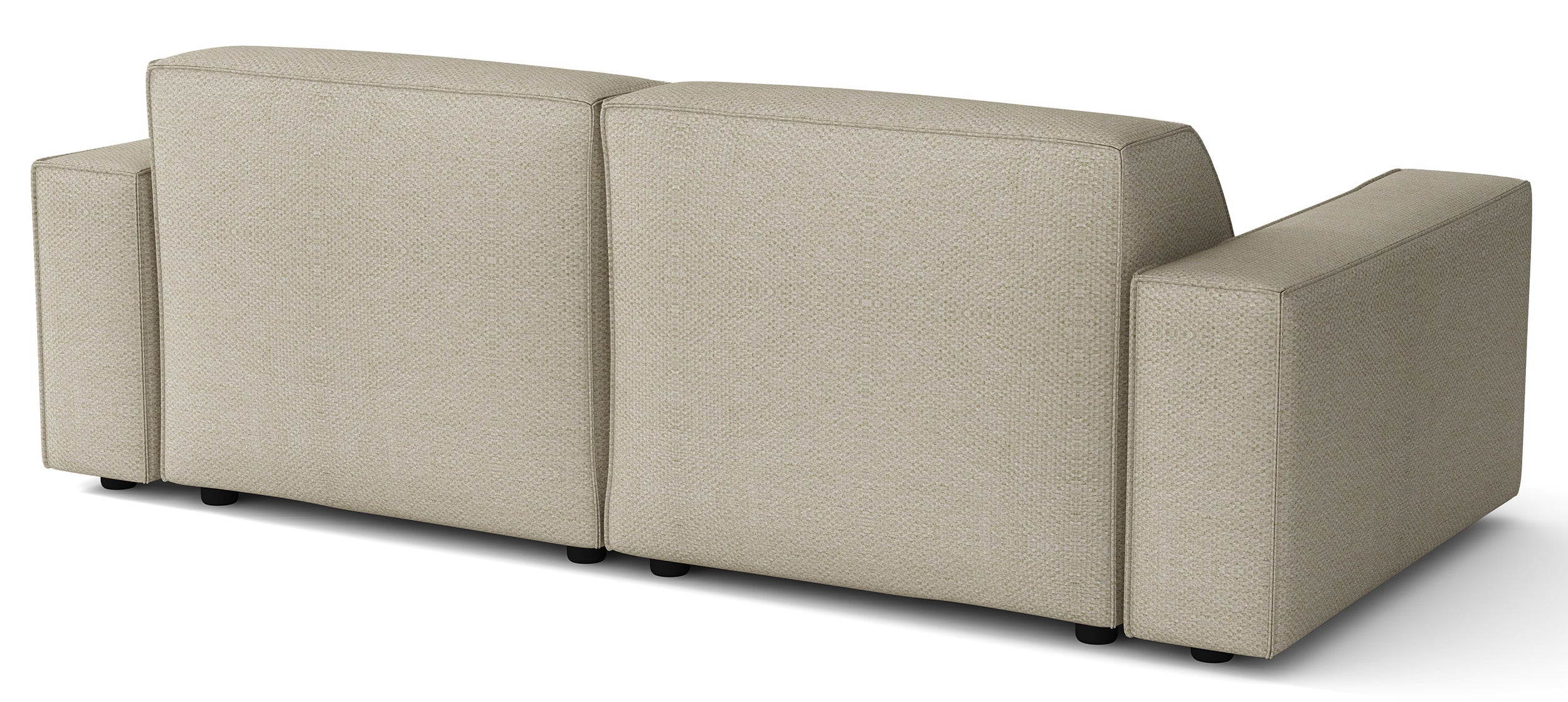 Modulares Ecksofa Sellmo, kleines L-förmiges Modell, rechtsseitig, grau-beige, hydrophober Chenille-Stoff