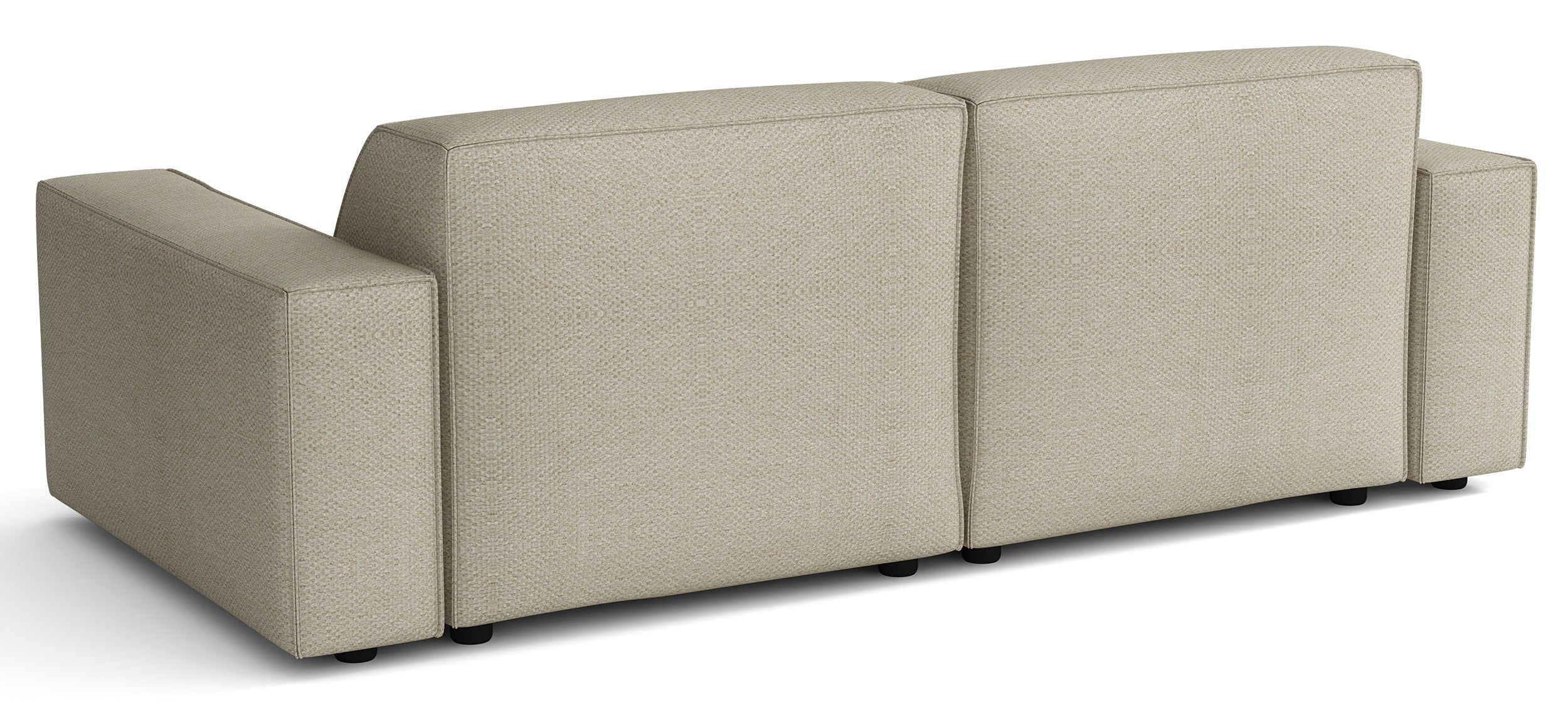 Modulare Eckcouch Sellmo L-förmig klein linksseitig, grau-beige, hydrophobes Chenille