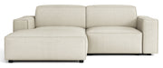 Modulares Ecksofa Sellmo, kleines L-förmiges, linkes Modell, cremefarben, hydrophobes Chenille